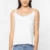 Ivy + Jack Fashion Loyal Ivory Satin Lace Trim Cami