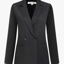 Ivy + Jack Mason Black Texture Boyfriend Blazer Fashion