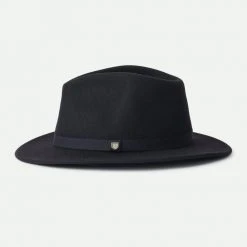 Brixton Messer Packable Fedora Black Wool Felt Hat