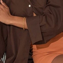 Brie Leon Mini Link Chain Gold Bracelet