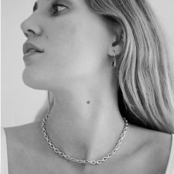 Brie Leon Accessories Mini Link Silver Chain Necklace 43cm