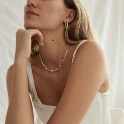 Brie Leon Accessories Mini Link Silver Chain Necklace 43cm