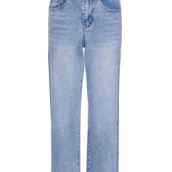 Among The Brave Molly Mid Blue Wide Leg Cropped Denim Jean
