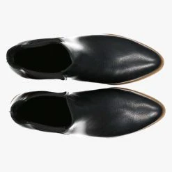 Minx Snappy Black Milled Leather Chelsea Boot With Natural Sole Accessories