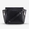 Status Anxiety The Ascendants Black Shoulder Bag With Chunky Zips Accessories
