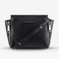 Status Anxiety The Ascendants Black Shoulder Bag With Chunky Zips Accessories