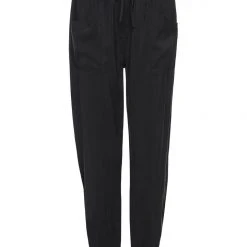 Among The Brave Fashion New Warrior Black Relaxed Drapey Drawstring Stretch Cuff Pant