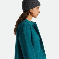 Brixton Alison Black Grey Beanie With Pompom