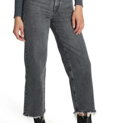 Nobody Denim Lou Crop Wide Charcoal Denim Jean