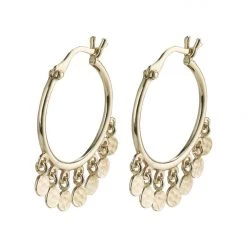 Pilgrim Panna Gold Multi Mini Charm Hoop Earrings