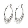 Pilgrim Accessories Panna Silver Charm Hoop Earrings