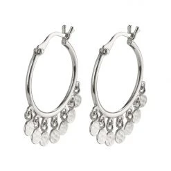 Pilgrim Accessories Panna Silver Charm Hoop Earrings