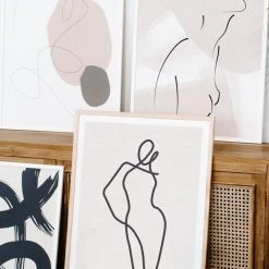 Papier HQ Homebodii Linen Slate White Framed A2 Print