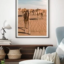 Papier HQ Living & Decor Smiley Camel Natural Framed A1 Print