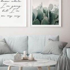 Papier HQ In The Desert Cacti White Framed A2 Print