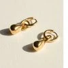 Brie Leon 925 Pera Drop Gold Sleeper Earrings Accessories
