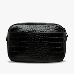 Status Anxiety Accessories Plunder Black Croc Cross Body Bag