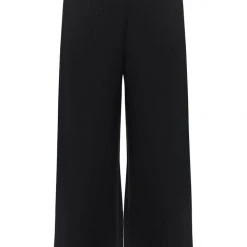 Among The Brave Effortless Black Viscose Deep Band Wide Leg Pant