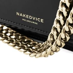 Nakedvice The Regis Gold Chain Side Bag Black