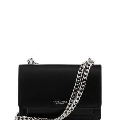 Nakedvice Accessories The Regis Silver Chain Side Bag Black