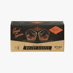 Gentlemen's Hardware Gifts For Him Rock & Roll Whiskey Glasses Set Of 2