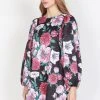 Federation Runaway Silky Satin LS Black Floral Mini Dress