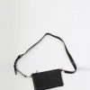 Federation Ryder Black Small Leather Gold Hardware Cross Body Clutch Bag