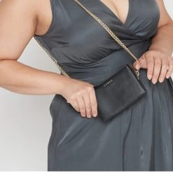 Saben Lily Crossbody Black Bag With Chain Accessories