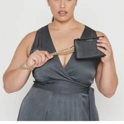 Saben Lily Crossbody Black Bag With Chain Accessories