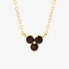 Silver Linings Accessories Casanova Gold Chain Necklace With Three Black Garnets