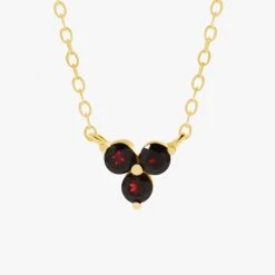 Silver Linings Accessories Casanova Gold Chain Necklace With Three Black Garnets