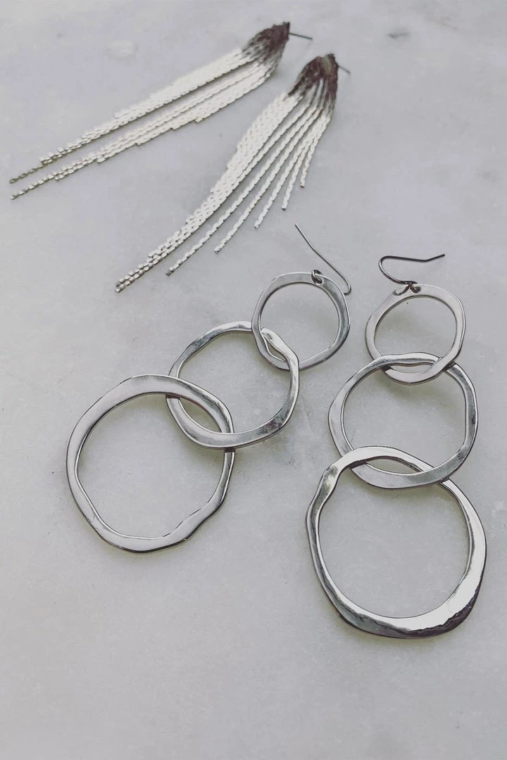 Flo Gives Back 15% To Women In Need Accessories Waterfall Chain Rhodium Earrings 6 Flo Gives Back 15% To Women In Need Accessories Waterfall Chain Rhodium Earrings