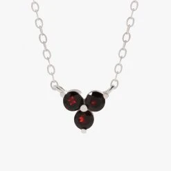 Silver Linings Casanova Silver Chain Necklace With Three Black Garnets