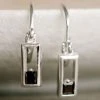 Silver Linings Accessories Realm Silver Square Sleeper Earring With Black Garnet