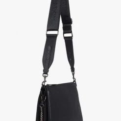 Federation Small Compartments Black Bag With Gunmetal Chain