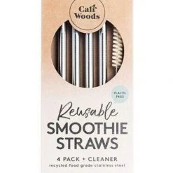 CaliWoods Smoothie Stainless Steel Straw Set Table & Kitchen