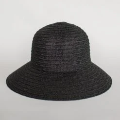 Sophie Accessories So Shady Woven Black Hat