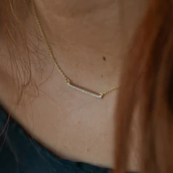 Sophie Accessories Sparkle Bar Necklace Silver