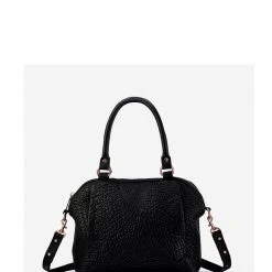 Status Anxiety Accessories Force Of Being Black Bubble Leather Handbag