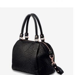 Status Anxiety Accessories Force Of Being Black Bubble Leather Handbag