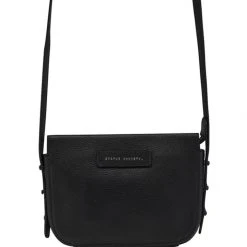 Status Anxiety Accessories In Her Command Curved Base Black Cross Body Bag With Stud Detail