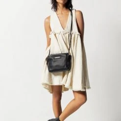 Status Anxiety The Ascendants Black Shoulder Bag With Chunky Zips Accessories