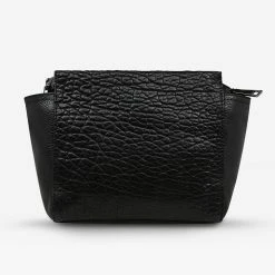 Status Anxiety Accessories The Ascendants Black Pebble Shoulder Bag With Chunky Zips