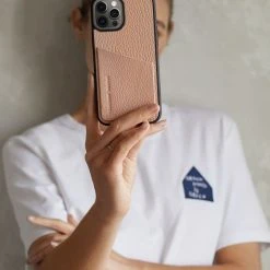 Status Anxiety Accessories Who's Who Leather Phone Case Dusky Pink
