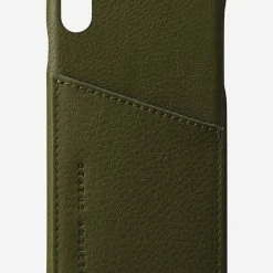 Status Anxiety Accessories Hunter + Fox Leather Khaki Iphone Case X/XS