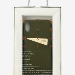 Status Anxiety Accessories Hunter + Fox Leather Khaki Iphone Case X/XS 7 Status Anxiety Accessories Hunter + Fox Leather Khaki Iphone Case X/XS