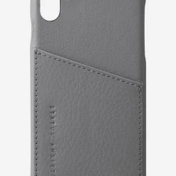 Status Anxiety Hunter + Fox Leather Light Grey Iphone Case X/XS