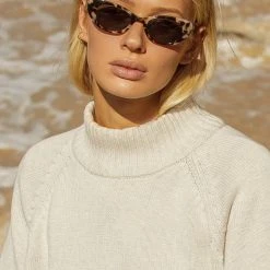 Status Anxiety Wonderment White Tort Narrow Sunglasses