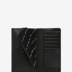 Status Anxiety Audrey Foldover Black Pebble Leather Wallet Accessories