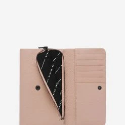 Status Anxiety Audrey Foldover Dusty Pink Pebble Leather Wallet